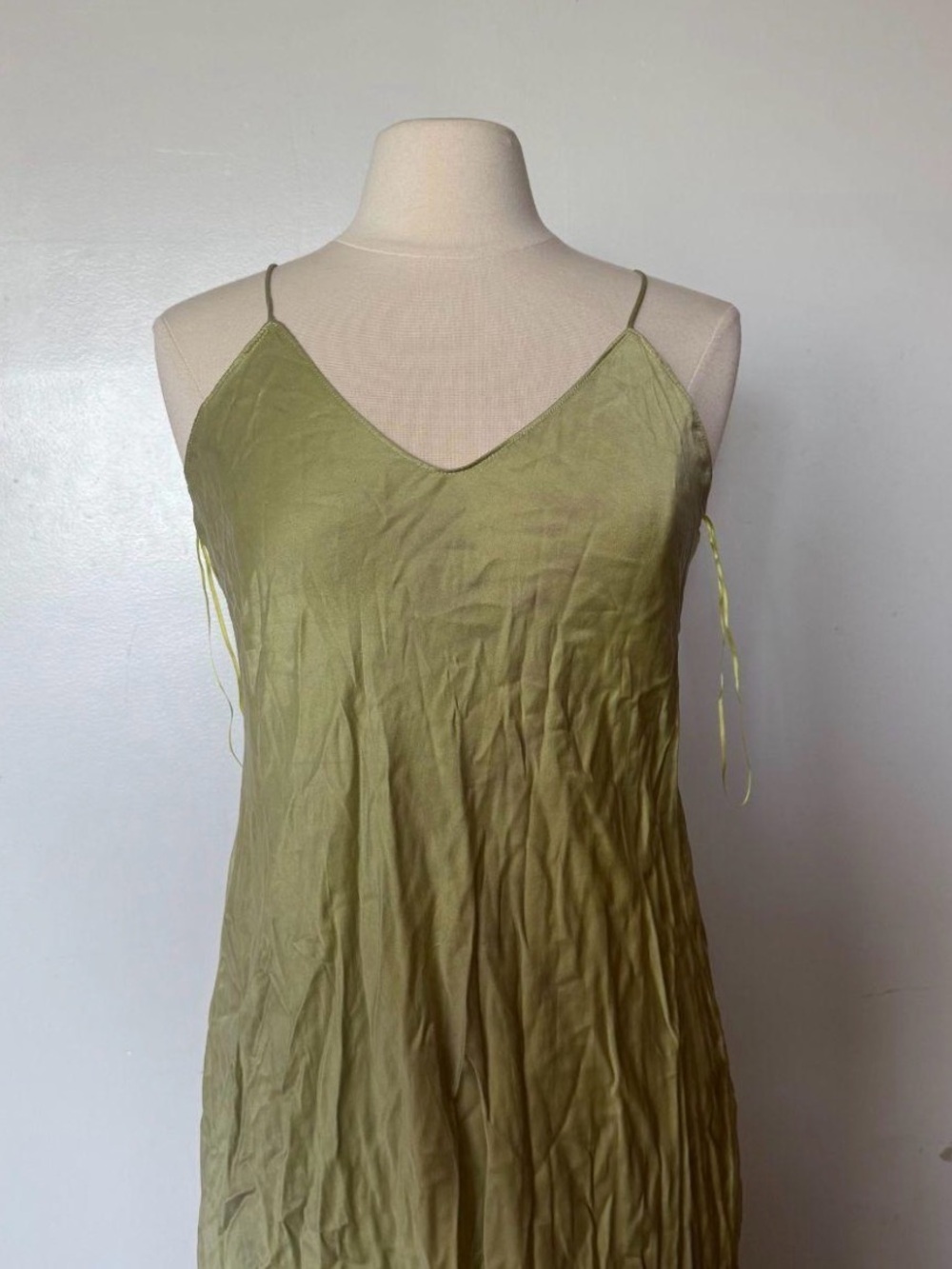 Banana Republic Olive Green Silk Slip Dress